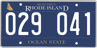 RI license plate 029041