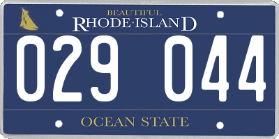 RI license plate 029044