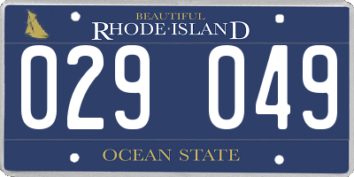 RI license plate 029049