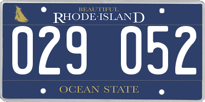 RI license plate 029052
