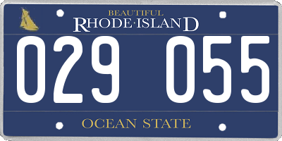 RI license plate 029055