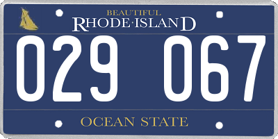 RI license plate 029067