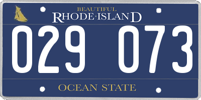 RI license plate 029073