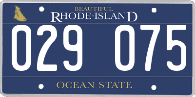 RI license plate 029075