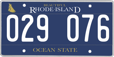 RI license plate 029076