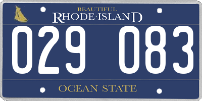 RI license plate 029083