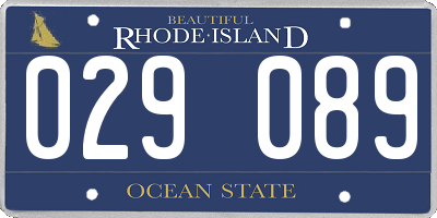 RI license plate 029089