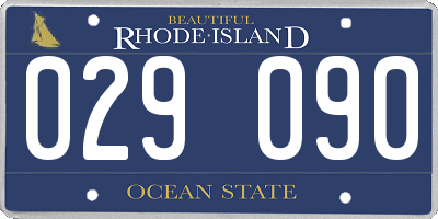 RI license plate 029090