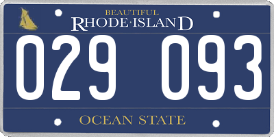 RI license plate 029093