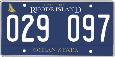 RI license plate 029097