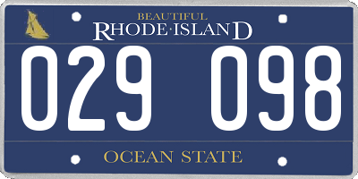 RI license plate 029098
