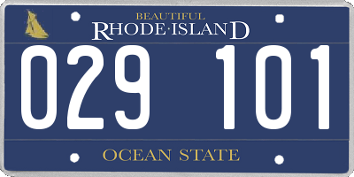 RI license plate 029101