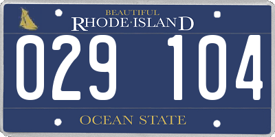 RI license plate 029104