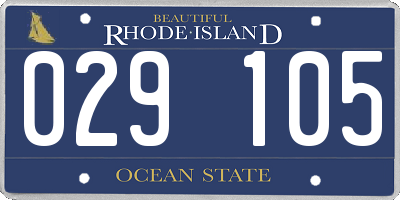 RI license plate 029105