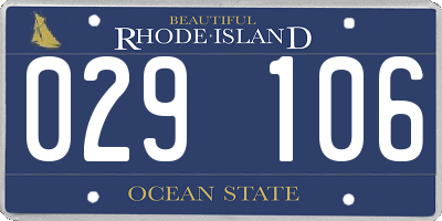RI license plate 029106