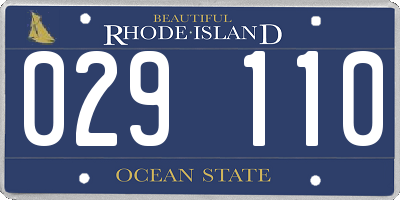 RI license plate 029110