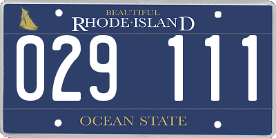RI license plate 029111