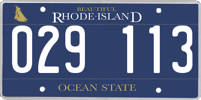 RI license plate 029113
