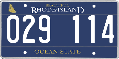 RI license plate 029114