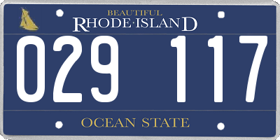 RI license plate 029117