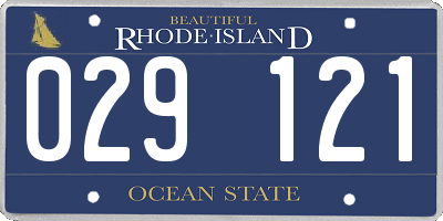 RI license plate 029121