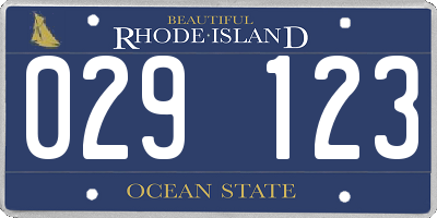 RI license plate 029123