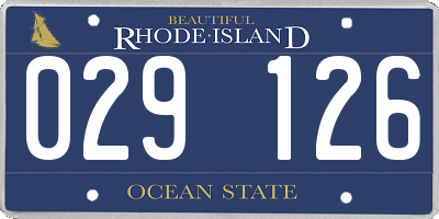 RI license plate 029126