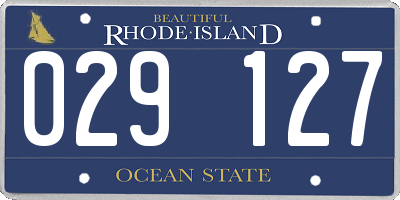 RI license plate 029127