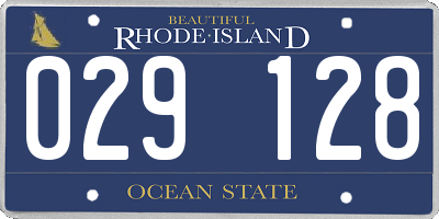 RI license plate 029128