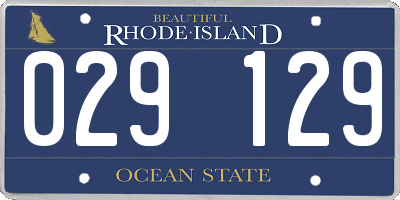 RI license plate 029129