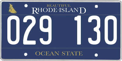 RI license plate 029130