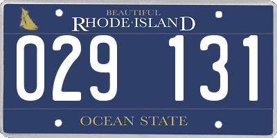 RI license plate 029131
