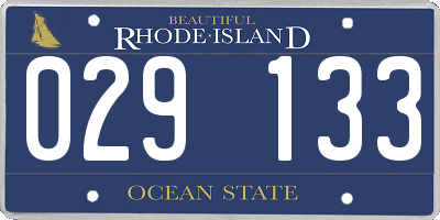 RI license plate 029133