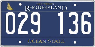 RI license plate 029136