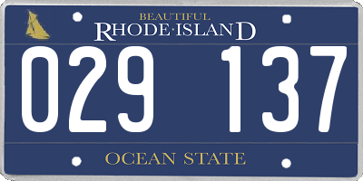 RI license plate 029137