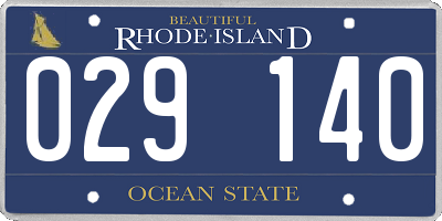 RI license plate 029140