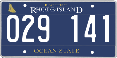 RI license plate 029141