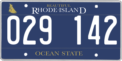 RI license plate 029142