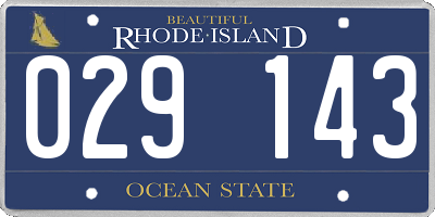 RI license plate 029143