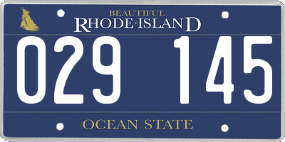 RI license plate 029145