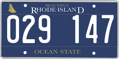 RI license plate 029147