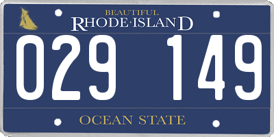 RI license plate 029149