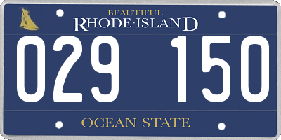 RI license plate 029150