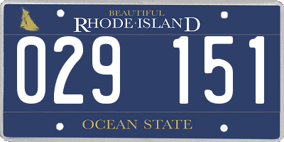 RI license plate 029151