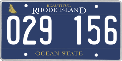 RI license plate 029156