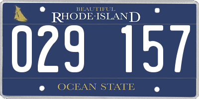 RI license plate 029157