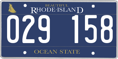 RI license plate 029158
