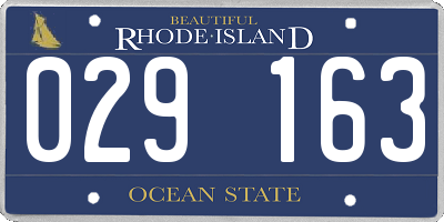 RI license plate 029163