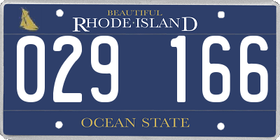 RI license plate 029166