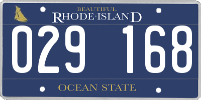 RI license plate 029168